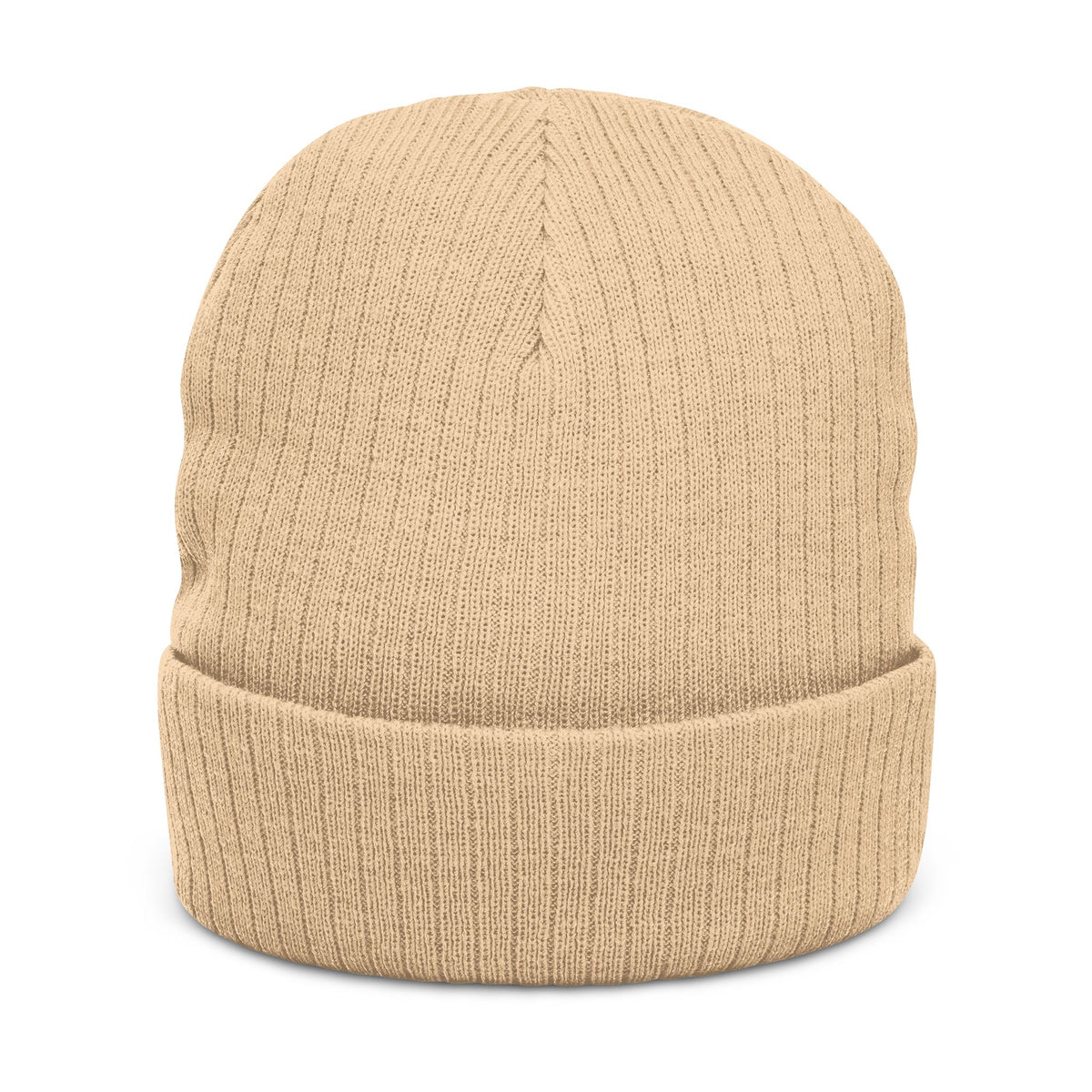 NUVELLISE Signature Rippstrick-Beanie – Beige