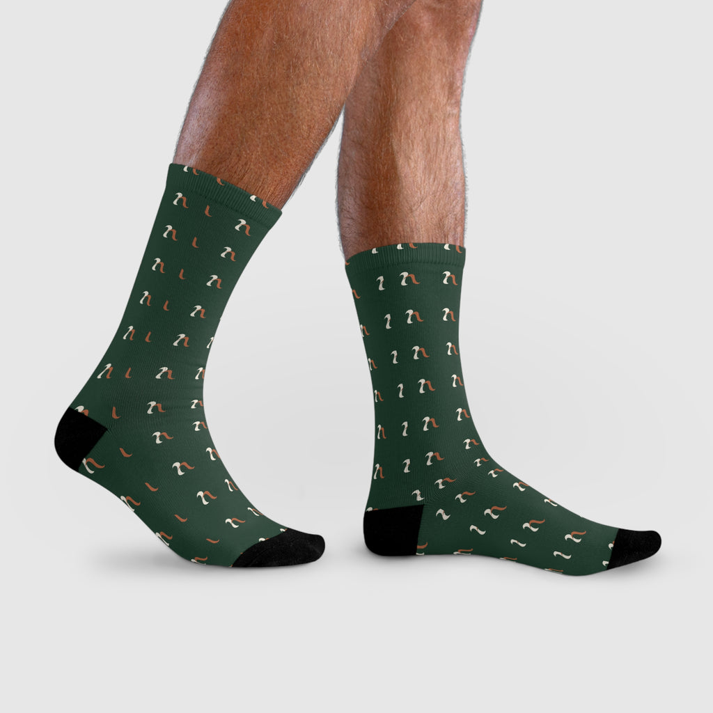 NUVELLISE Flow Crew-Socken – Waldgrün