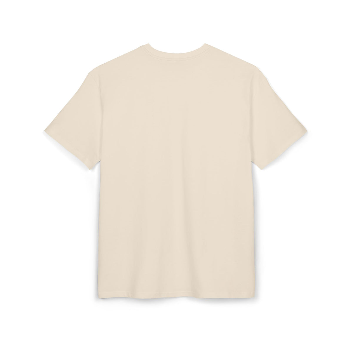 T-shirt oversize NUVELLISE Signature sabbia con scritta verde bosco sul petto e retro senza stampa