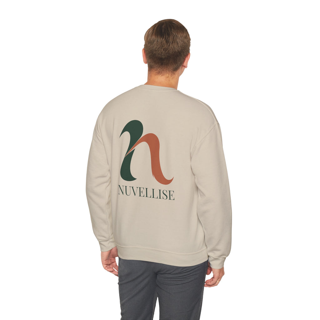 Felpa NUVELLISE Flow sabbia indossata – retro con motivo Flow