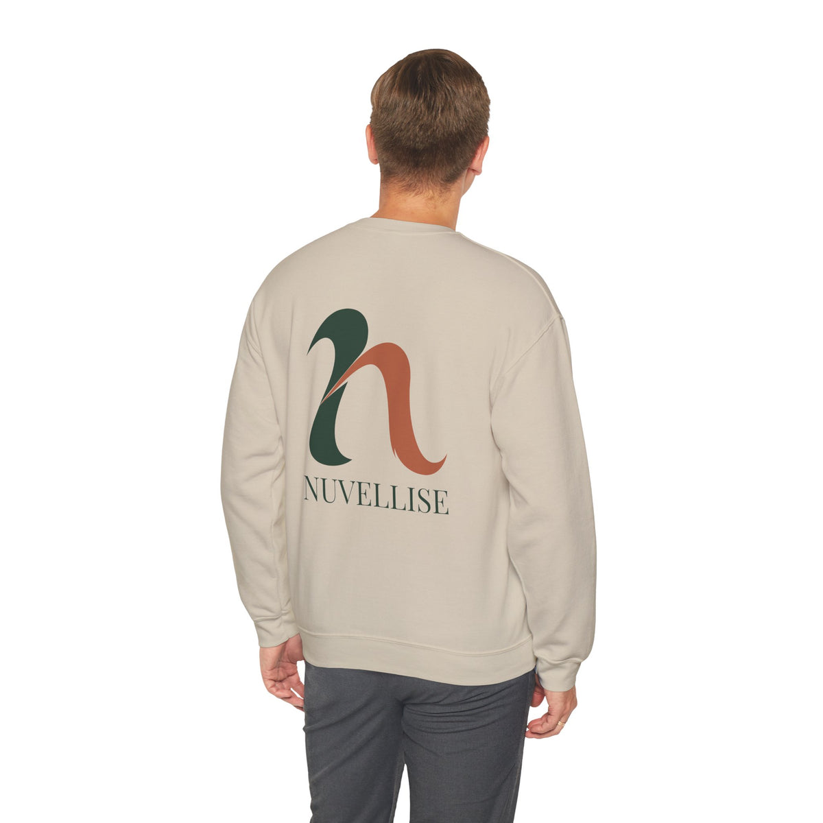 Felpa NUVELLISE Flow sabbia indossata – retro con motivo Flow