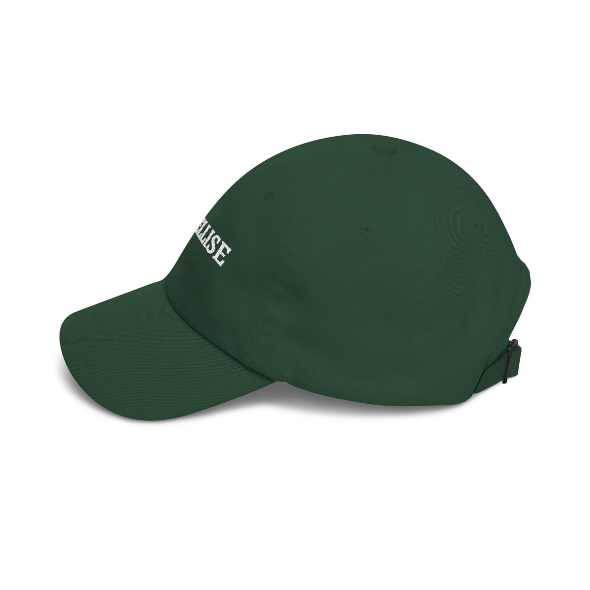 Dunkelgrüne NUVELLISE Signature Cap – seitliche Ansicht