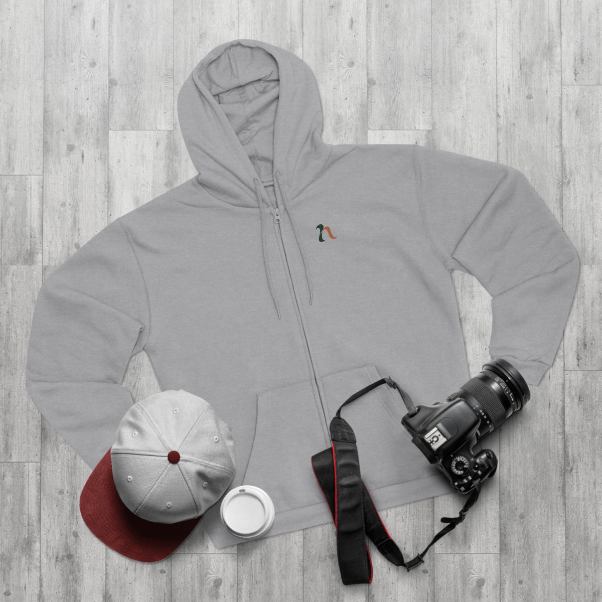 NUVELLISE Flow Zip-Hoodie – Hellgrau
