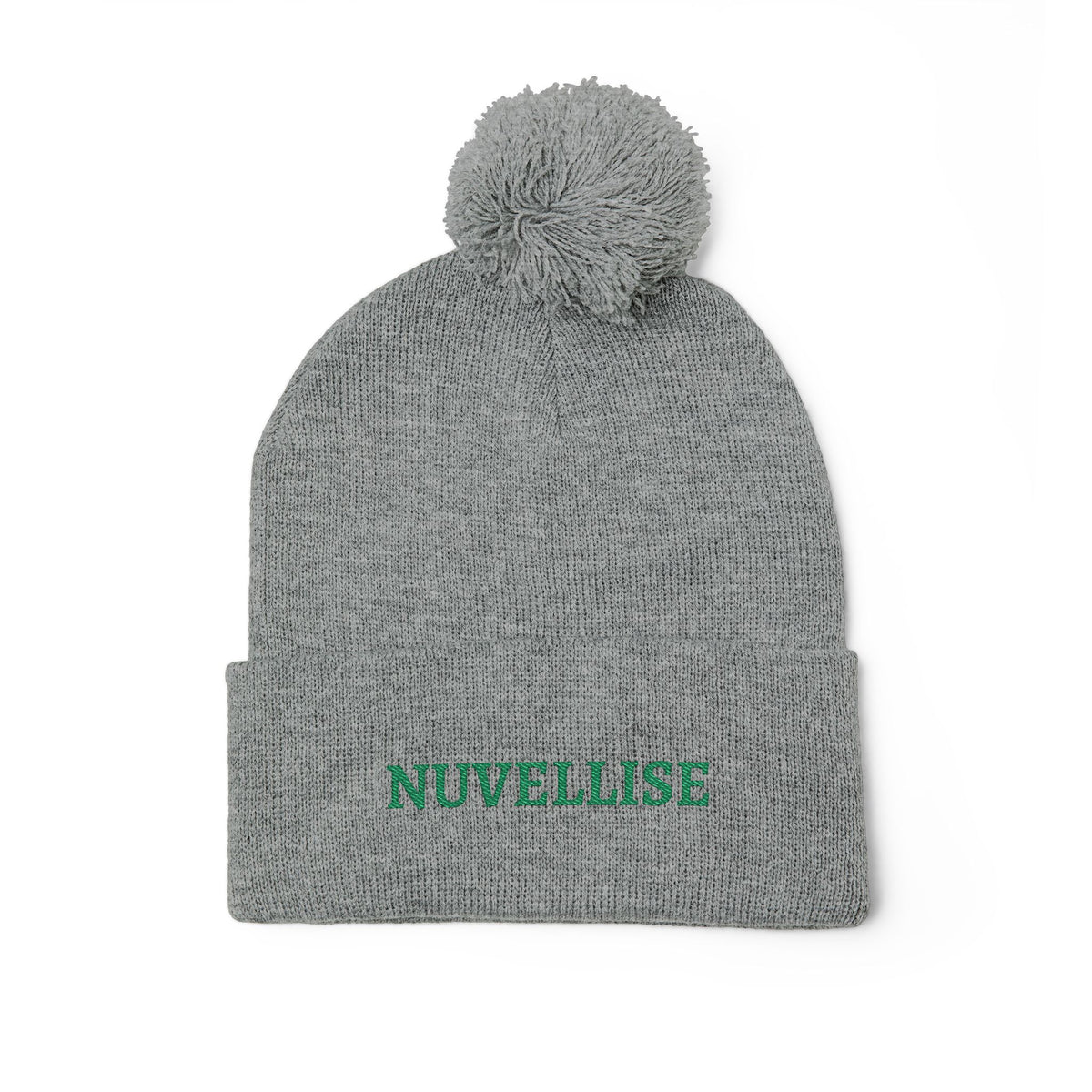 NUVELLISE Signature Bommelmütze – Graumeliert