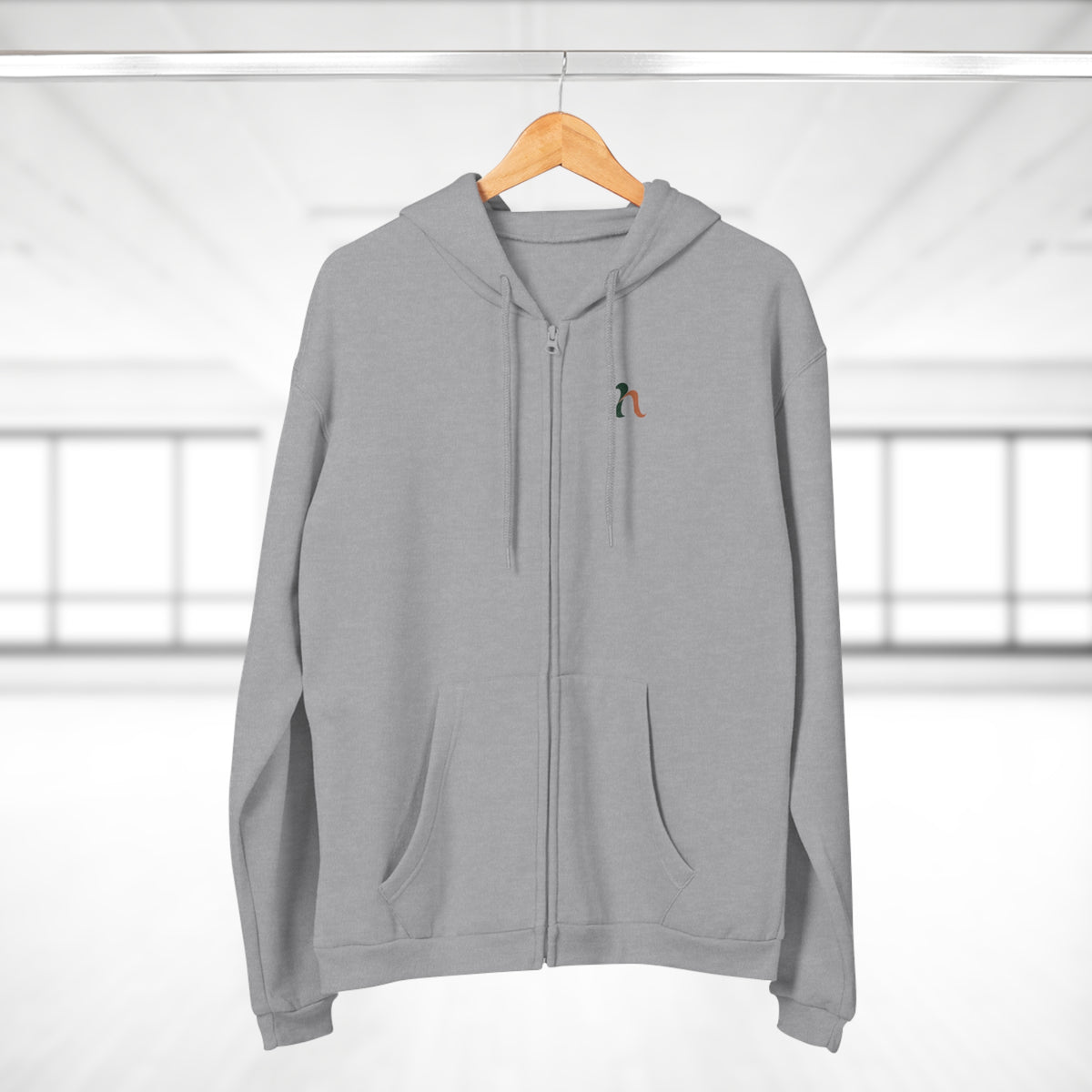 NUVELLISE Flow Zip-Hoodie – Hellgrau