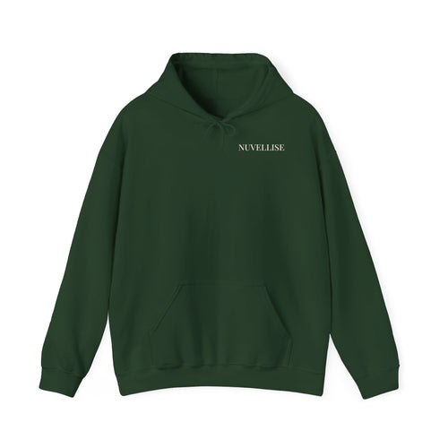 Forest green NUVELLISE Flow Hoodie with hood and graphic Flow design