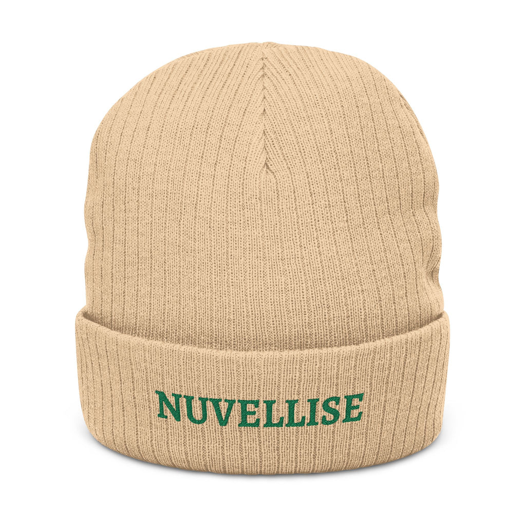NUVELLISE Bonnet Signature côtelé – Beige