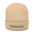 NUVELLISE Bonnet Signature côtelé – Beige
