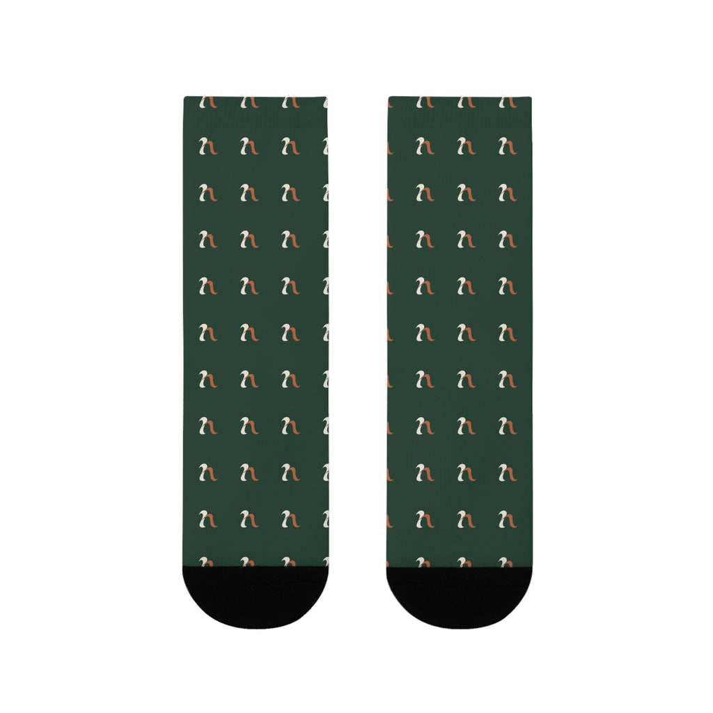 NUVELLISE Flow Crew-Socken – Waldgrün