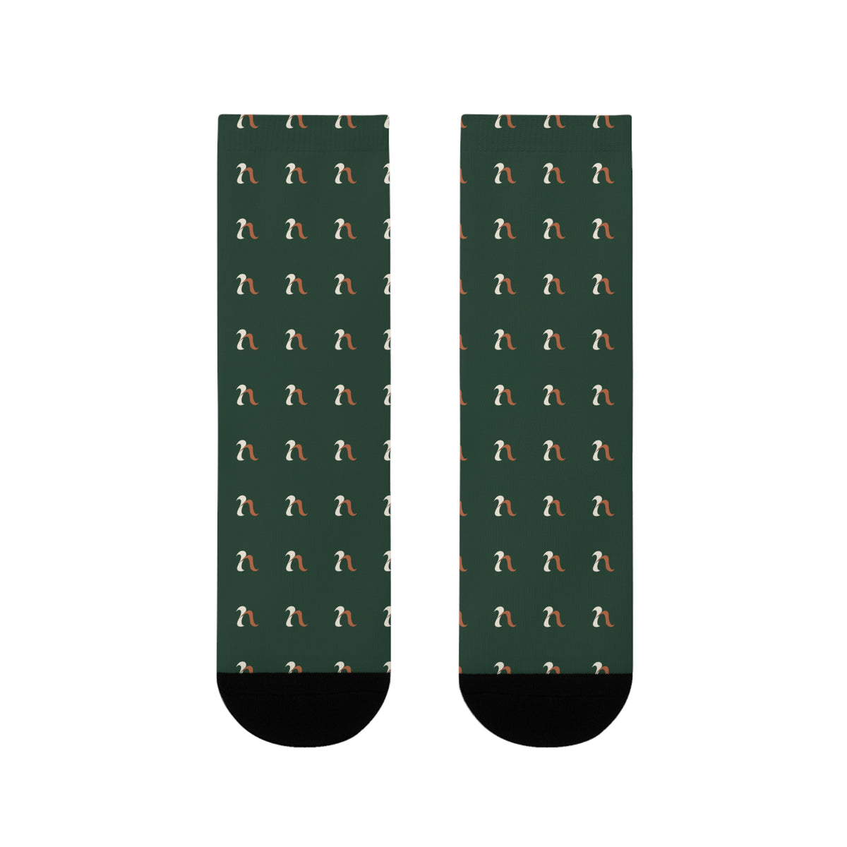 NUVELLISE Flow Crew-Socken – Waldgrün