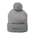 NUVELLISE Signature Bommelmütze – Graumeliert